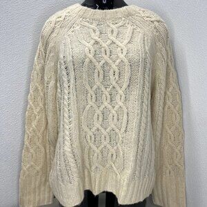 M.M. LaFleur Women’s Sweater Ivory Size S The Somers Pullover Alpaca Wool